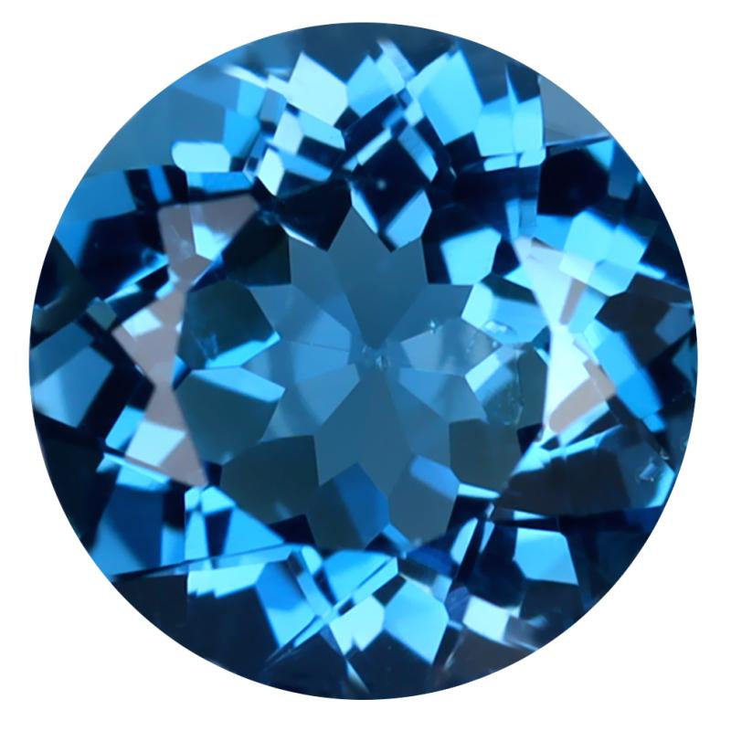 4.30 ct Grand looking Round (10 x 10 mm) Heated Brazil London Blue Topaz Loose Gemstone