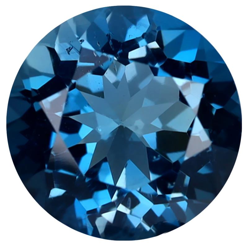 3.16 ct Grand looking Round (9 x 9 mm) Heated Brazil London Blue Topaz Loose Gemstone