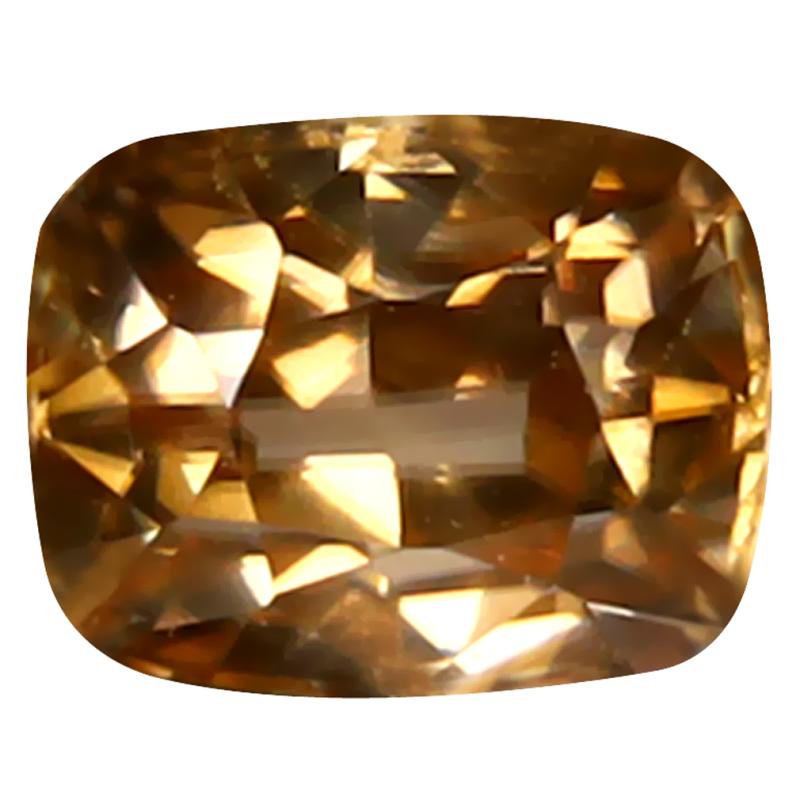 1.72 ct Pleasant Cushion Cut (7 x 5 mm) 100% Natural (Un-Heated) Honey Brown Zircon Natural Gemstone