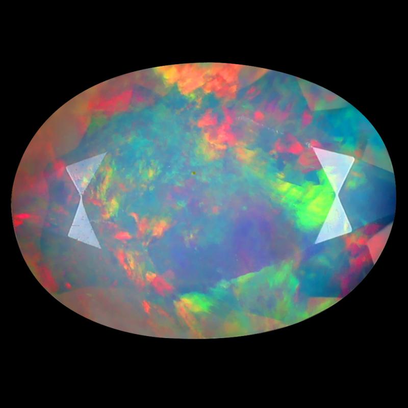 2.62 ct Spectacular Oval (14 x 10 mm) Unheated / Untreated Ethiopia Rainbow Opal Loose Gemstone