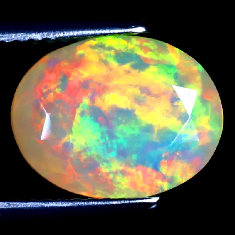 2.74 ct Fantastic Oval (12 x 9 mm) Un-Heated Ethiopia Rainbow Opal Loose Gemstone