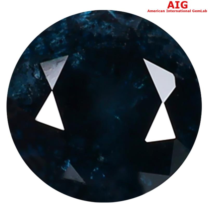 1.54 ct AIG CERTIFIED ELEGANT ROUND SHAPE (7 X 7 MM) GENUINE GREENISH BLUE DIAMOND LOOSE STONE