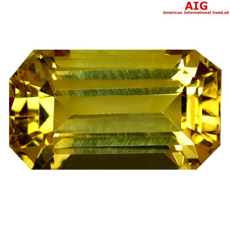 3.65 ct AIG Certified Super-Excellent Octagon Cut (11 x 6 mm) Unheated / Untreated Orange Yellow Imperial Topaz Loose Stone