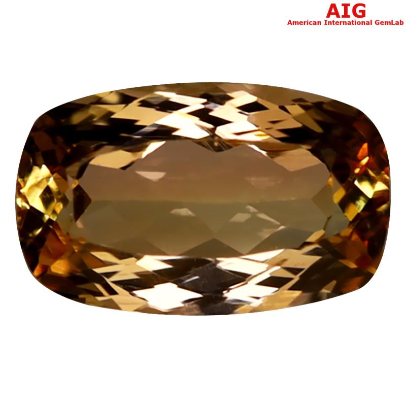 1.39 ct AIG Certified Incredible Cushion Cut (9 x 5 mm) Natural Imperial Topaz Loose Gemstone