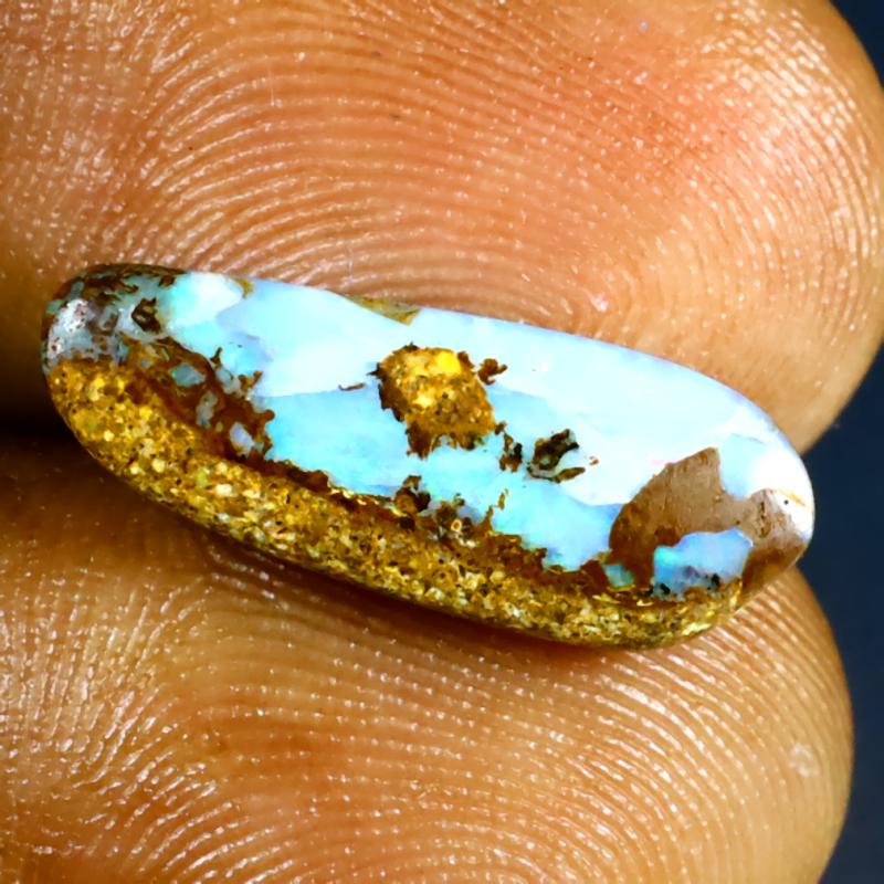 3.08 ct Excellent Fancy Shape (18 x 7 mm) Multi Color Australian Koroit Boulder Opal Natural Loose Gemstone