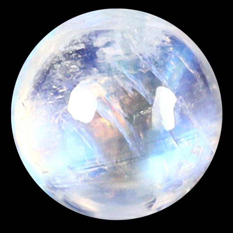 1.65 ct AAA Gorgeous Round Cabochon Shape (7 x 7 mm) Rainbow Blue Moonstone Natural Gemstone