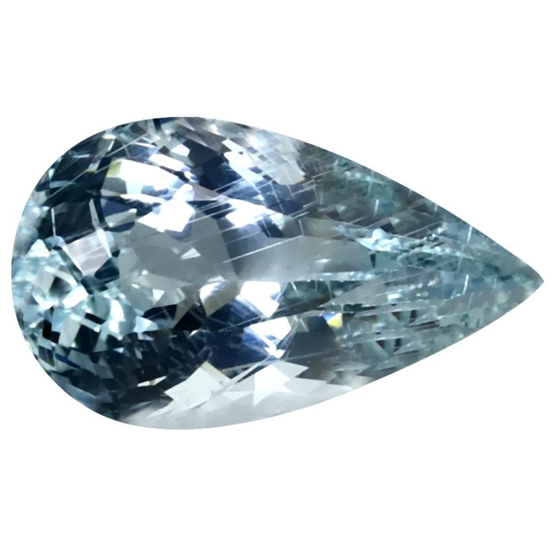 8.80 ct Superb Pear Cut (18 x 11 mm) Unheated / Untreated Sky Blue Aquamarine Natural Gemstone