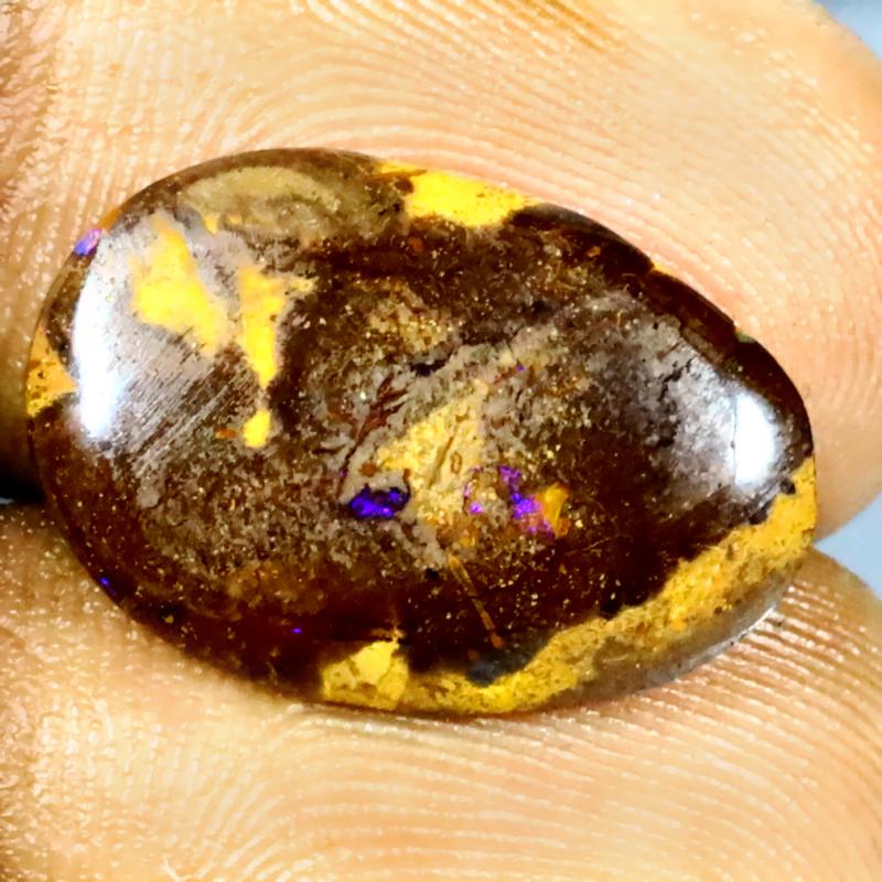 6.53 ct Resplendent Fancy Shape (18 x 12 mm) Multi Color Australian Koroit Boulder Opal Natural Loose Gemstone