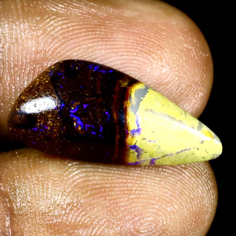 7.19 ct Romantic Fancy Shape (22 x 10 mm) Multi Color Australian Koroit Boulder Opal Natural Loose Gemstone