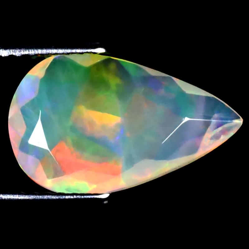 2.12 ct Resplendent Pear (15 x 9 mm) Flashing 360 Degree Multicolor Rainbow Opal Gemstone