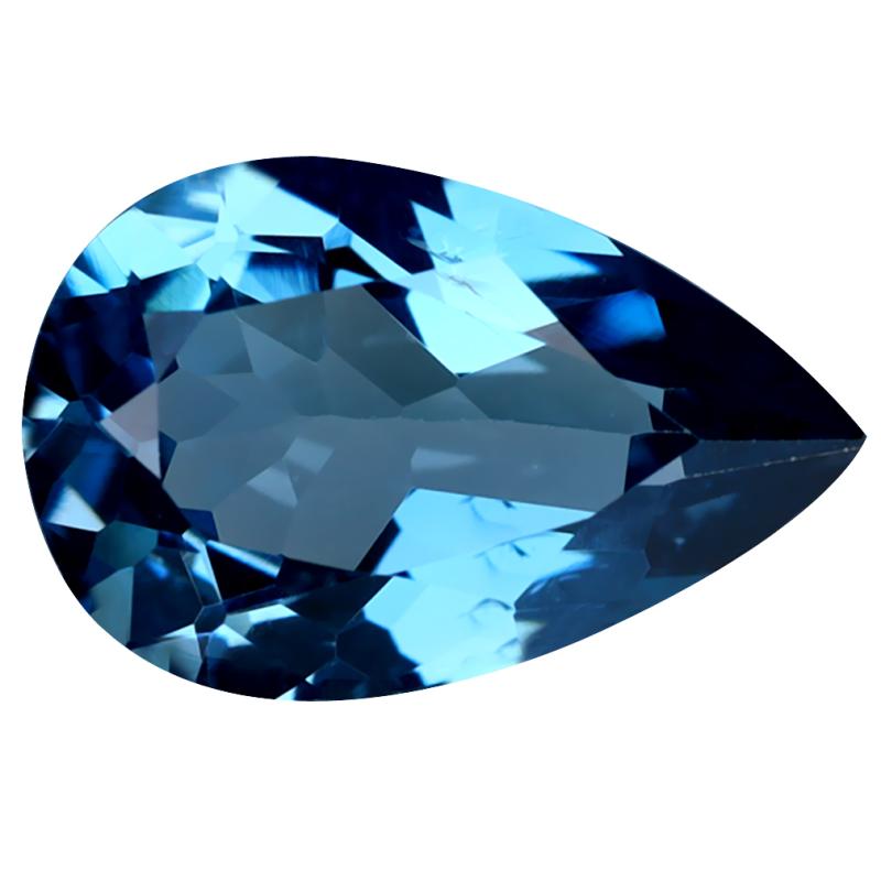 4.40 ct Phenomenal Pear (14 x 9 mm) Heated Brazil London Blue Topaz Loose Gemstone