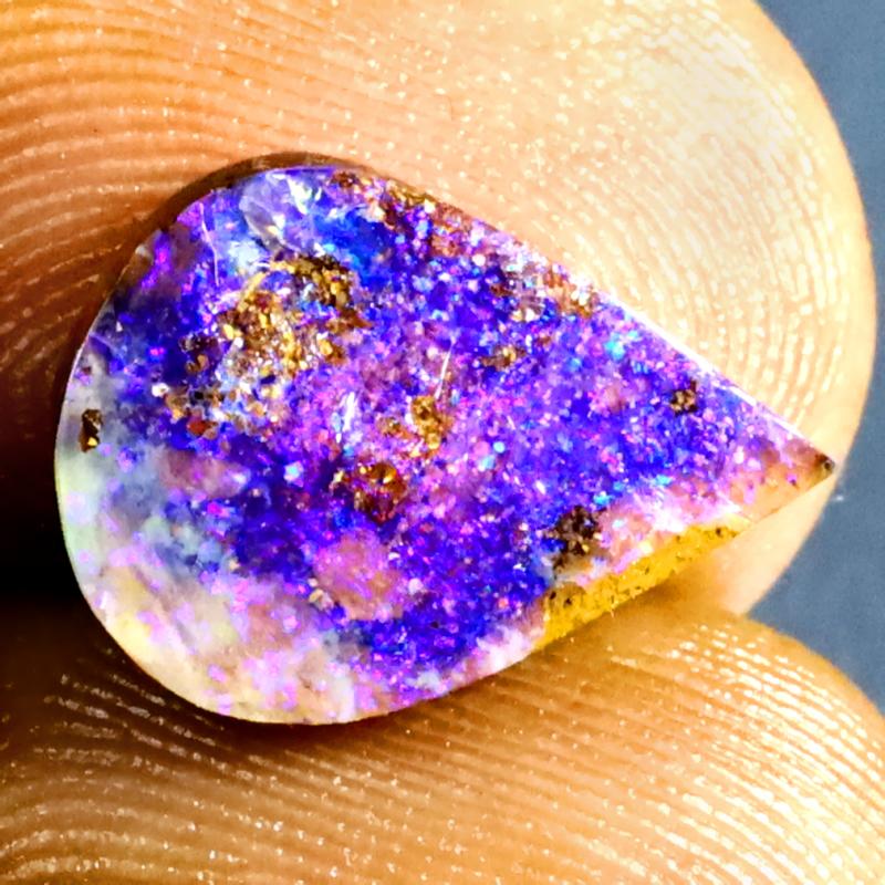 2.80 ct First-class Fancy Shape (14 x 10 mm) Multi Color Australian Koroit Boulder Opal Natural Loose Gemstone