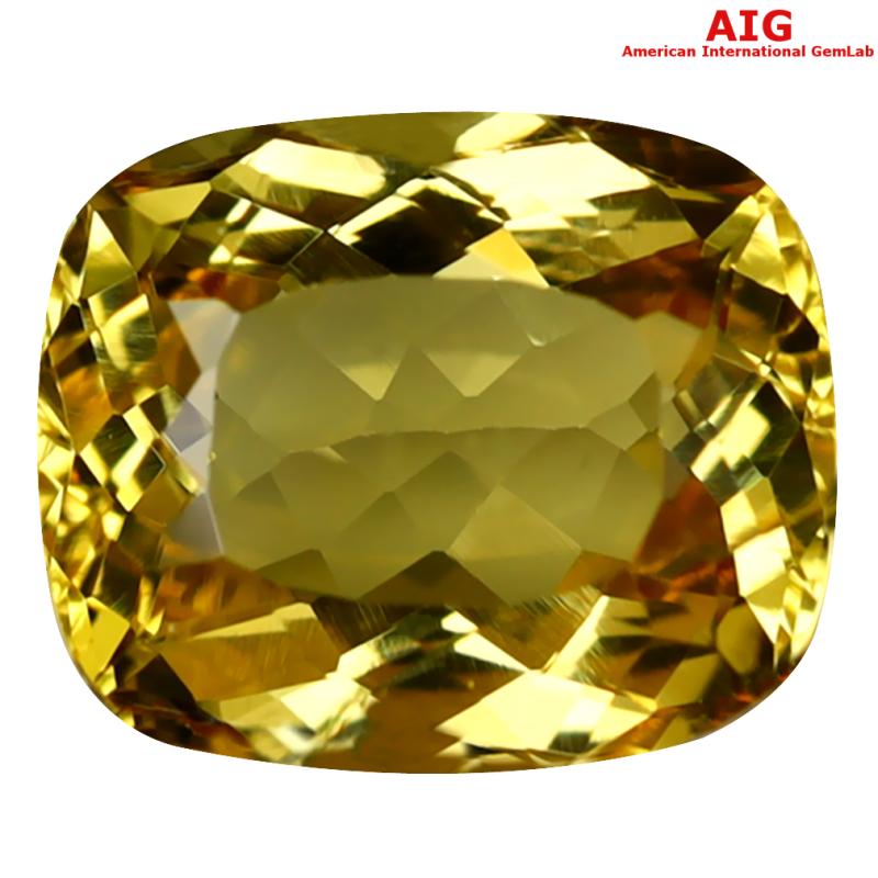 2.36 ct AIG Certified Significant Cushion Cut (8 x 7 mm) Unheated / Untreated Orange Yellow Imperial Topaz Loose Stone