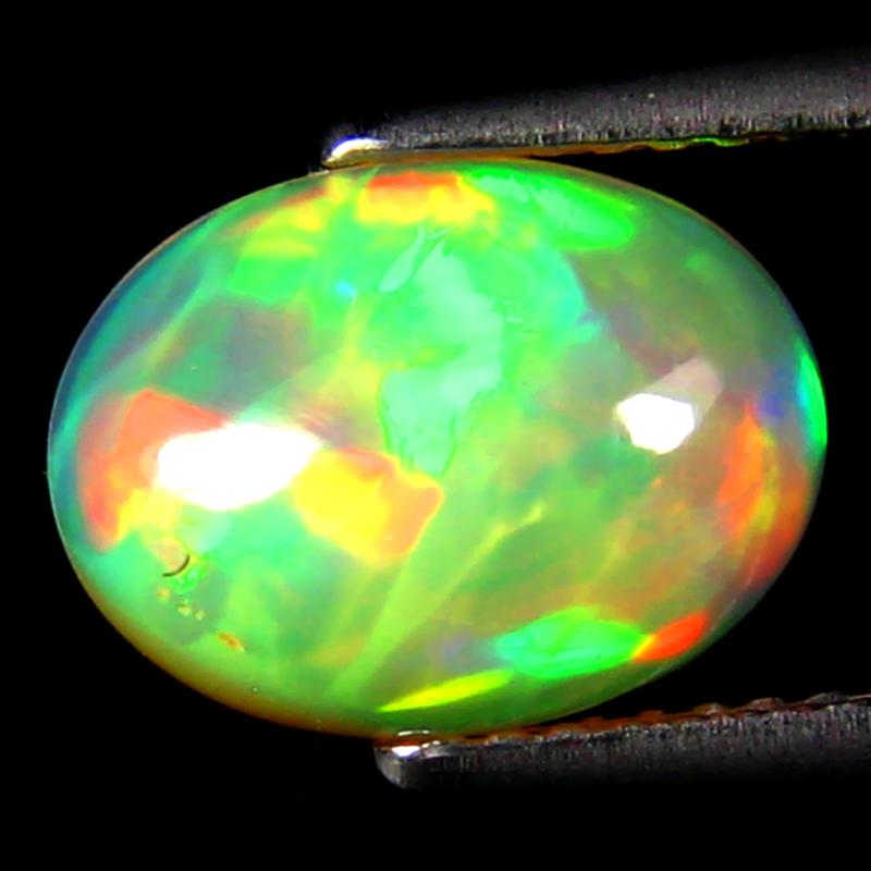 1.79 ct Lovely Oval Cabochon Cut (11 x 8 mm) Ethiopia Play of Colors Rainbow Opal Natural Gemstone