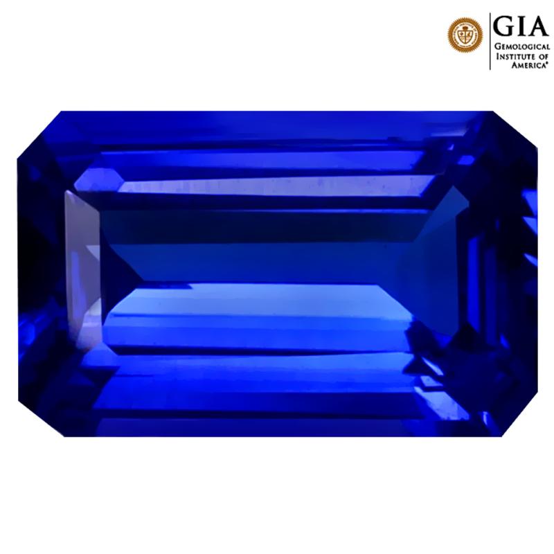 GIA CERTIFIED 3.13 ct AAAA EYE-OPENING OCTAGON CUT (11 X 7 MM) GENUINE D'BLOCK TANZANITE GEMSTONE