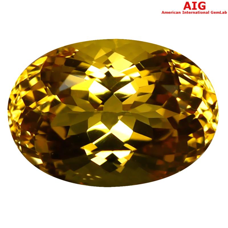 2.08 ct AIG Certified Dazzling Oval Cut (9 x 6 mm) Unheated / Untreated Orange Yellow Imperial Topaz Loose Stone