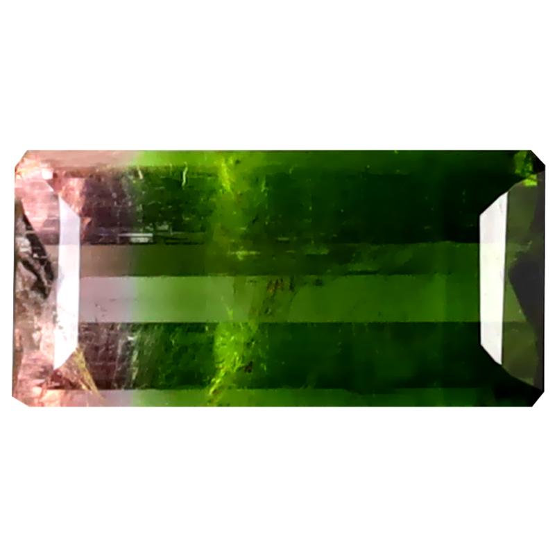 1.85 ct Mesmerizing Octagon (11 x 5 mm) Unheated / Untreated Mozambique Watermelon Tourmaline Loose Gemstone