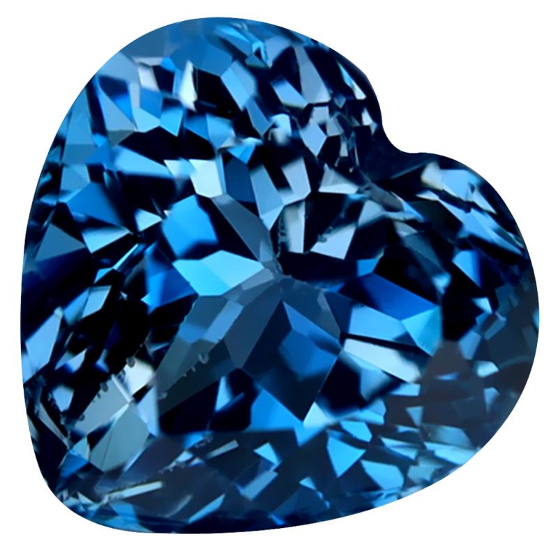 3.63 ct Superior Heart (9 x 9 mm) Heated Brazil London Blue Topaz Loose Gemstone