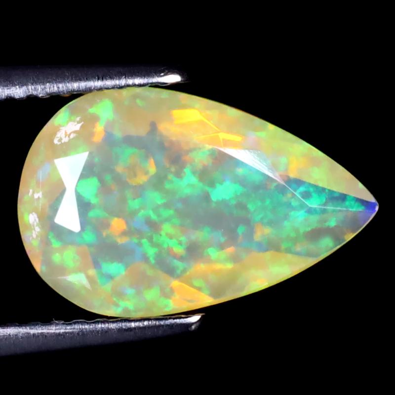 2.63 ct Romantic Pear (14 x 9 mm) Un-Heated Ethiopia Rainbow Opal Loose Gemstone
