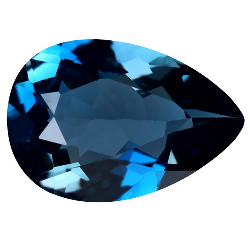 3.88 ct Marvelous Pear (13 x 9 mm) Heated Brazil London Blue Topaz Loose Gemstone