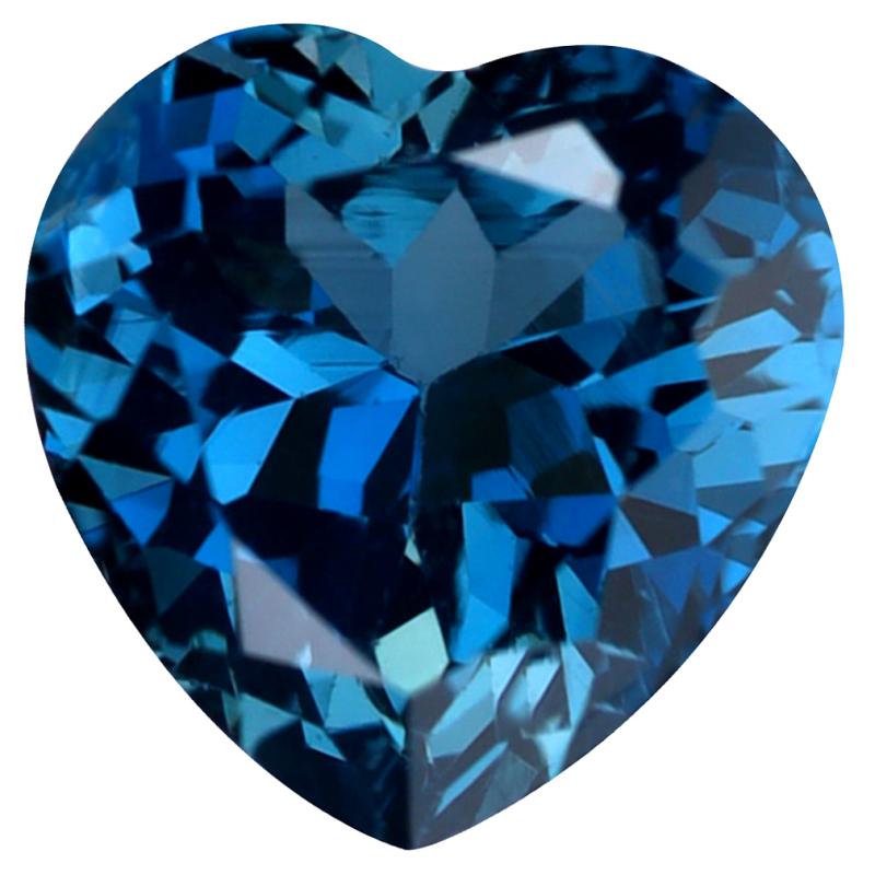 3.69 ct Eye-opening Heart (9 x 9 mm) Heated Brazil London Blue Topaz Loose Gemstone