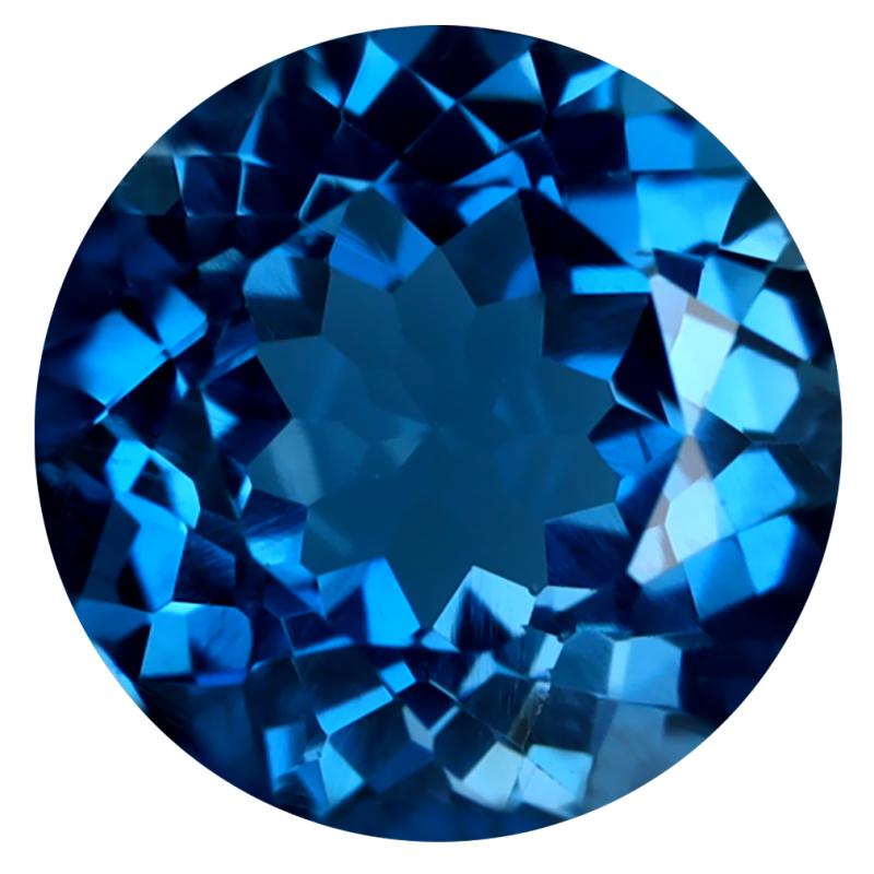 4.44 ct Sparkling Round (10 x 10 mm) Heated Brazil London Blue Topaz Loose Gemstone