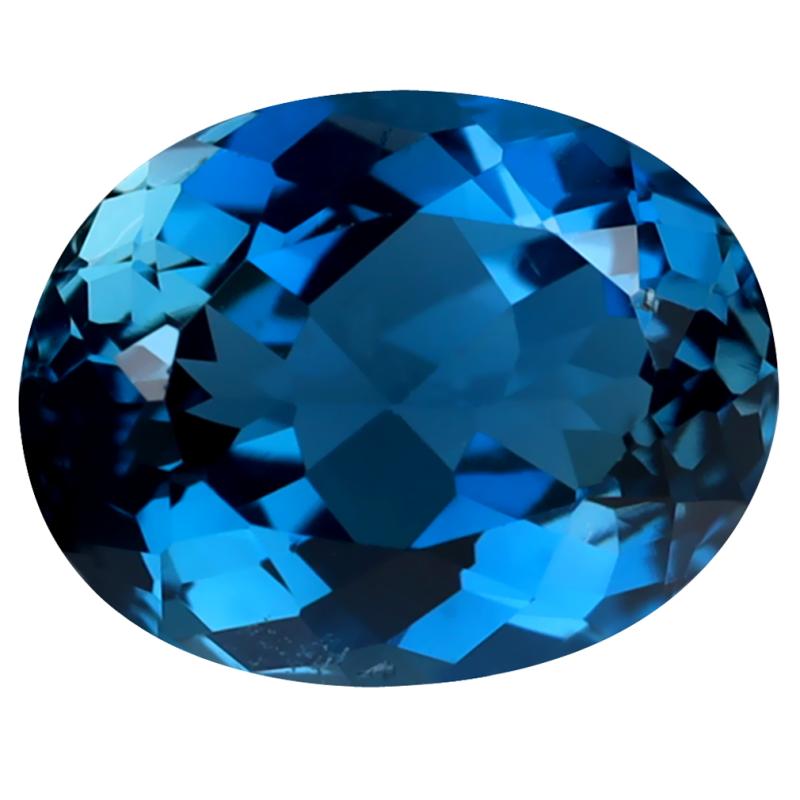 3.68 ct Exquisite Oval (10 x 8 mm) Heated Brazil London Blue Topaz Loose Gemstone