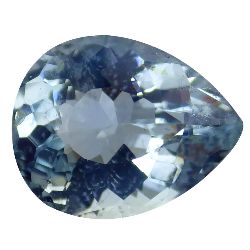 2.06 ct Sparkling Pear (10 x 8 mm) Unheated / Untreated Brazil Aquamarine Loose Gemstone