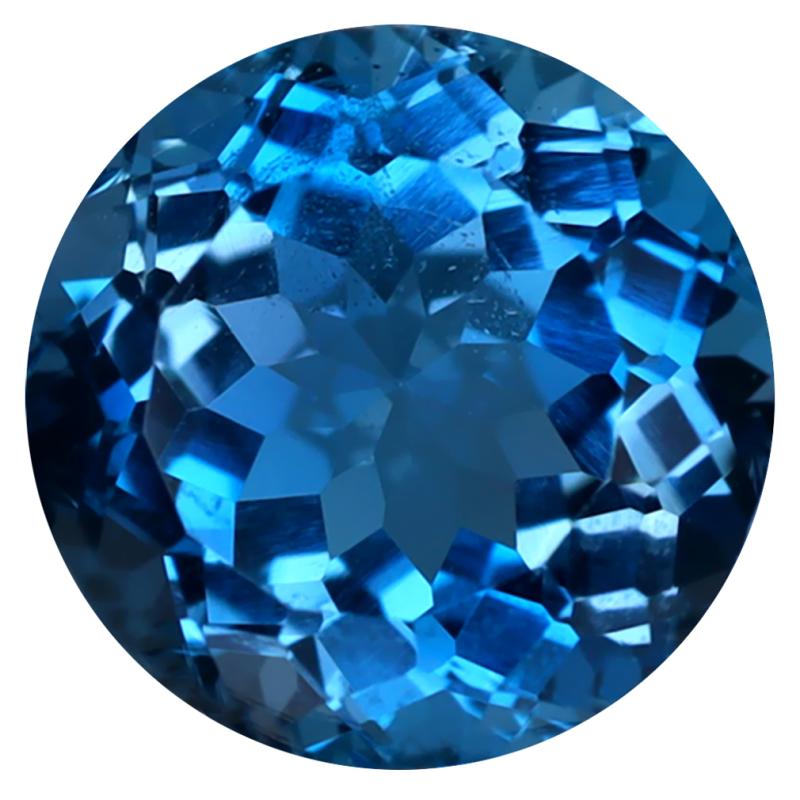 4.23 ct Tremendous Round (10 x 10 mm) Heated Brazil London Blue Topaz Loose Gemstone