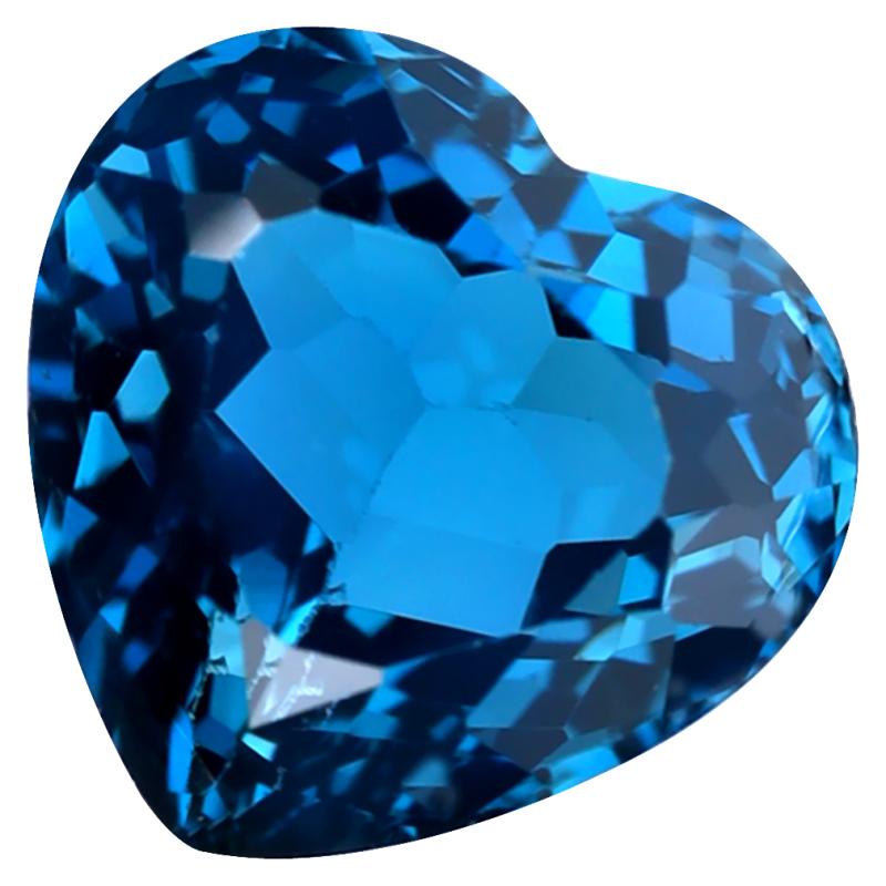 4.28 ct Shimmering Heart (10 x 10 mm) Heated Brazil London Blue Topaz Loose Gemstone