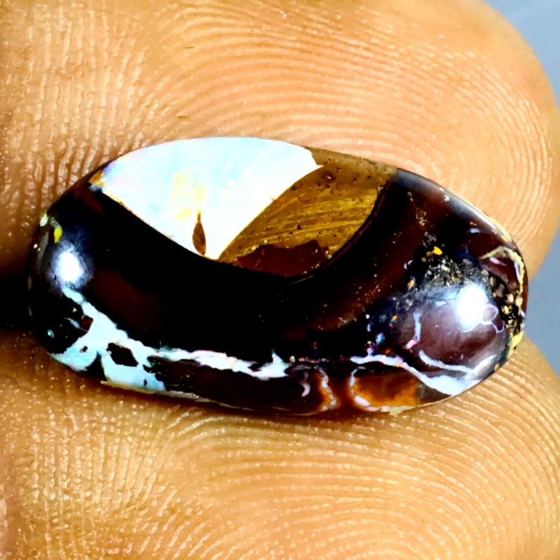 8.39 ct Good-looking Fancy Shape (19 x 10 mm) Multi Color Australian Koroit Boulder Opal Natural Loose Gemstone