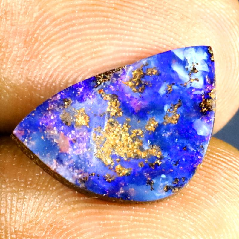 3.79 ct Beautiful Fancy Shape (17 x 11 mm) Multi Color Australian Koroit Boulder Opal Natural Loose Gemstone