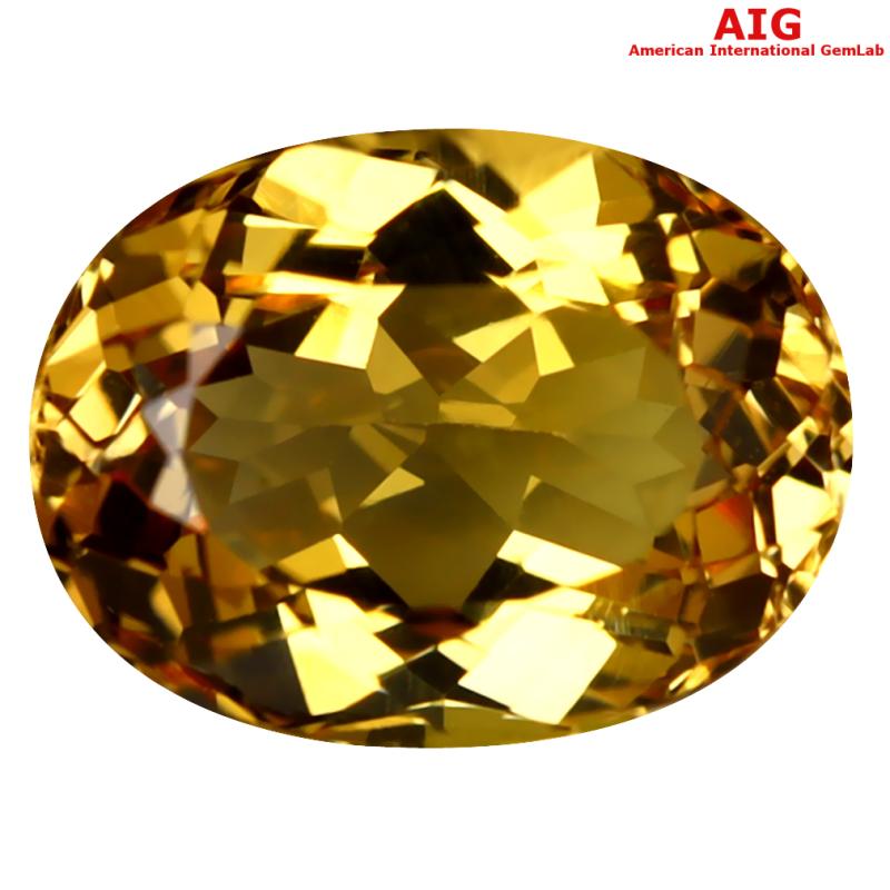 4.55 ct AIG Certified Mesmerizing Oval Cut (11 x 8 mm) Unheated / Untreated Orange Yellow Imperial Topaz Loose Stone