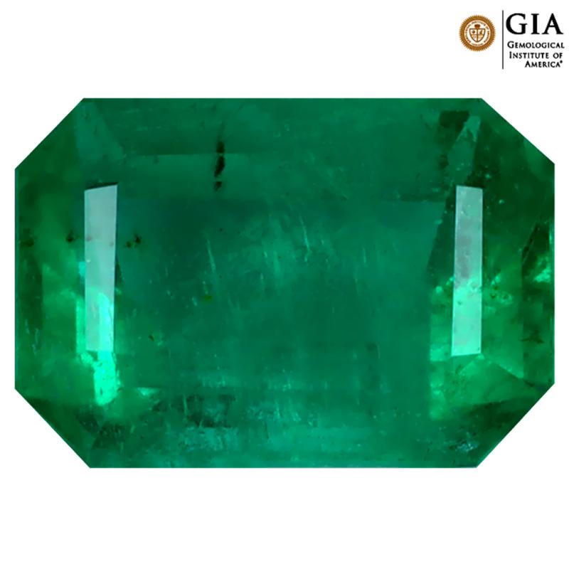 GIA CERTIFIED 4.68 ct CHARMING OCTAGON CUT (12 X 8 MM) COLOMBIA EMERALD LOOSE STONE