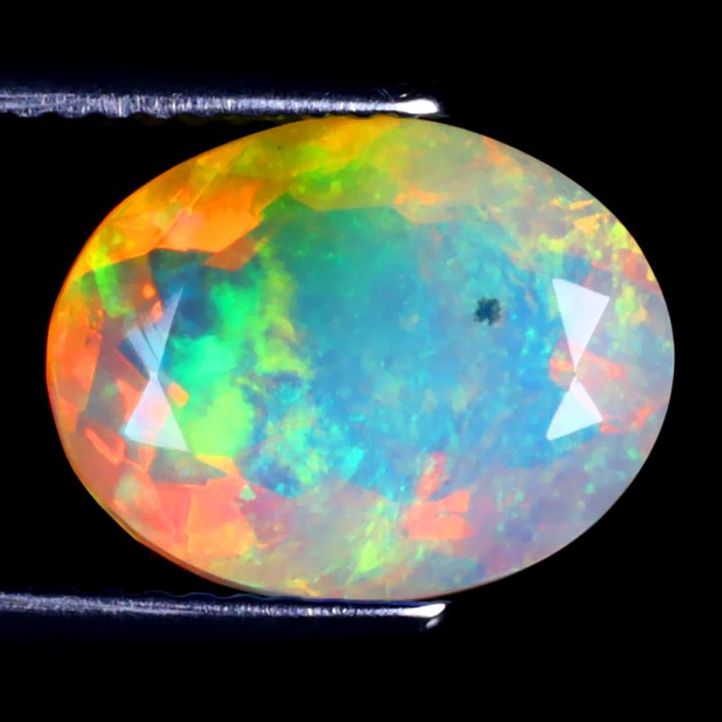 3.00 ct Incredible Oval (12 x 9 mm) Un-Heated Ethiopia Rainbow Opal Loose Gemstone