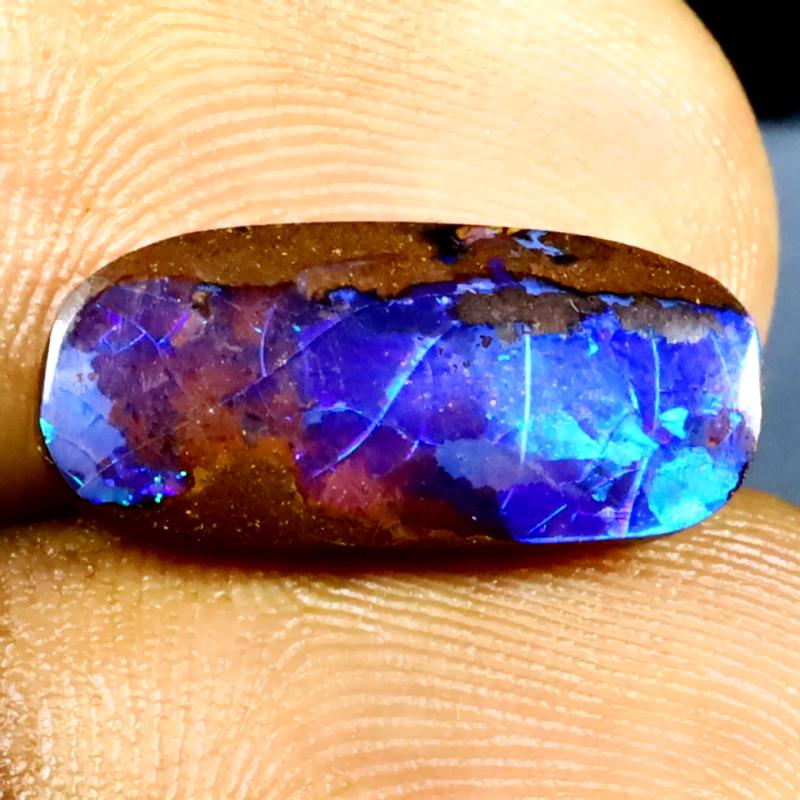 3.47 ct Beautiful Fancy Shape (16 x 7 mm) Multi Color Australian Koroit Boulder Opal Natural Loose Gemstone