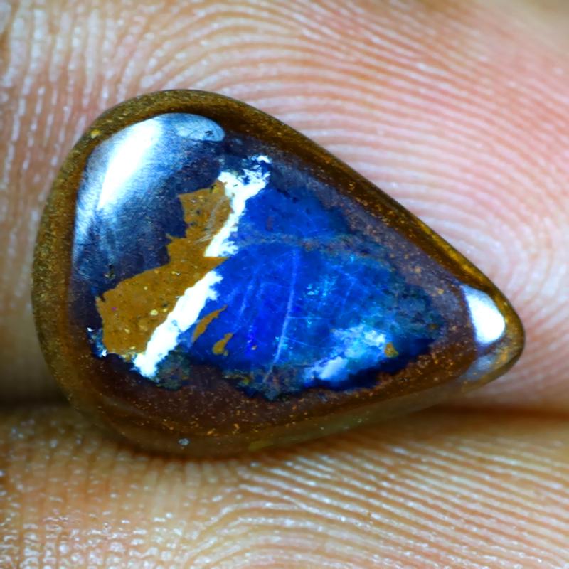 4.11 ct Mind-Boggling Fancy Shape (14 x 10 mm) Multi Color Australian Koroit Boulder Opal Natural Loose Gemstone