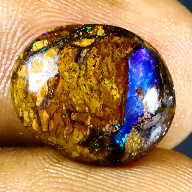 4.99 ct Grand looking Fancy Shape (14 x 12 mm) Multi Color Australian Koroit Boulder Opal Natural Loose Gemstone