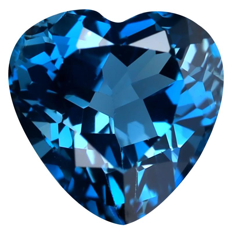 4.59 ct Magnificent fire Heart (10 x 10 mm) Heated Brazil London Blue Topaz Loose Gemstone