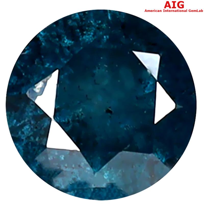 1.14 ct AIG CERTIFIED PLEASANT ROUND SHAPE (6 X 6 MM) GENUINE GREENISH BLUE DIAMOND LOOSE STONE