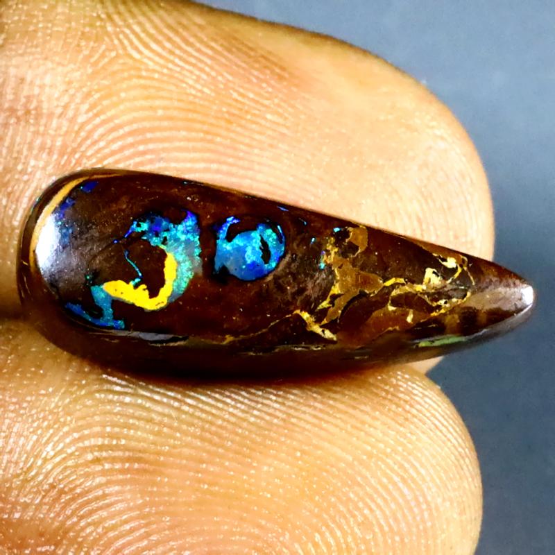 8.32 ct Eye-catching Fancy Shape (22 x 8 mm) Multi Color Australian Koroit Boulder Opal Natural Loose Gemstone