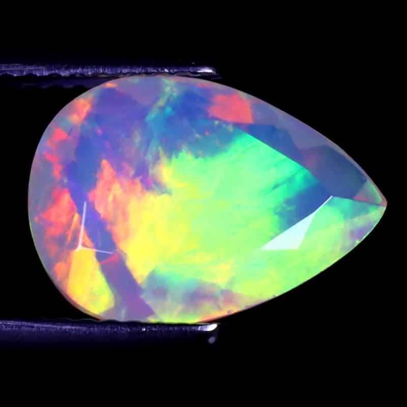 2.49 ct Topnotch Pear (13 x 10 mm) Un-Heated Ethiopia Rainbow Opal Loose Gemstone