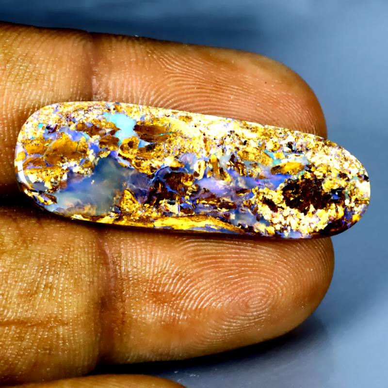 10.82 ct Valuable Fancy Shape (34 x 12 mm) Multi Color Australian Koroit Boulder Opal Natural Loose Gemstone
