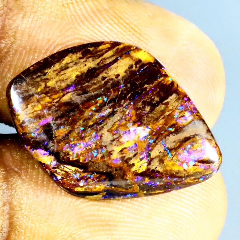 8.90 ct Tremendous Fancy Shape (22 x 16 mm) Multi Color Australian Koroit Boulder Opal Natural Loose Gemstone