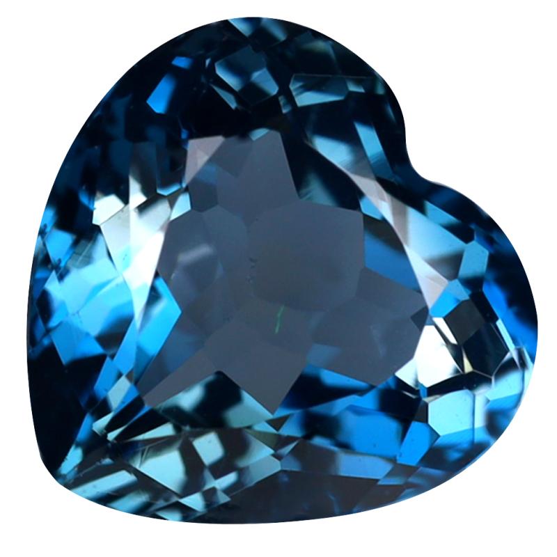 4.45 ct Charming Heart (10 x 10 mm) Heated Brazil London Blue Topaz Loose Gemstone