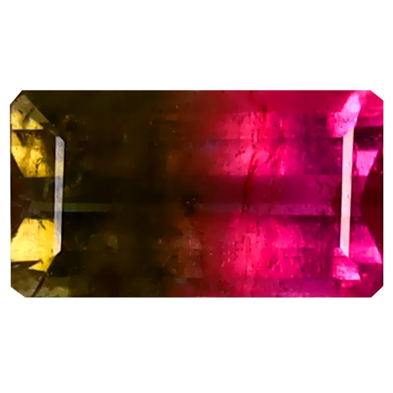 1.55 ct Superb Octagon (9 x 5 mm) Unheated / Untreated Mozambique Watermelon Tourmaline Loose Gemstone