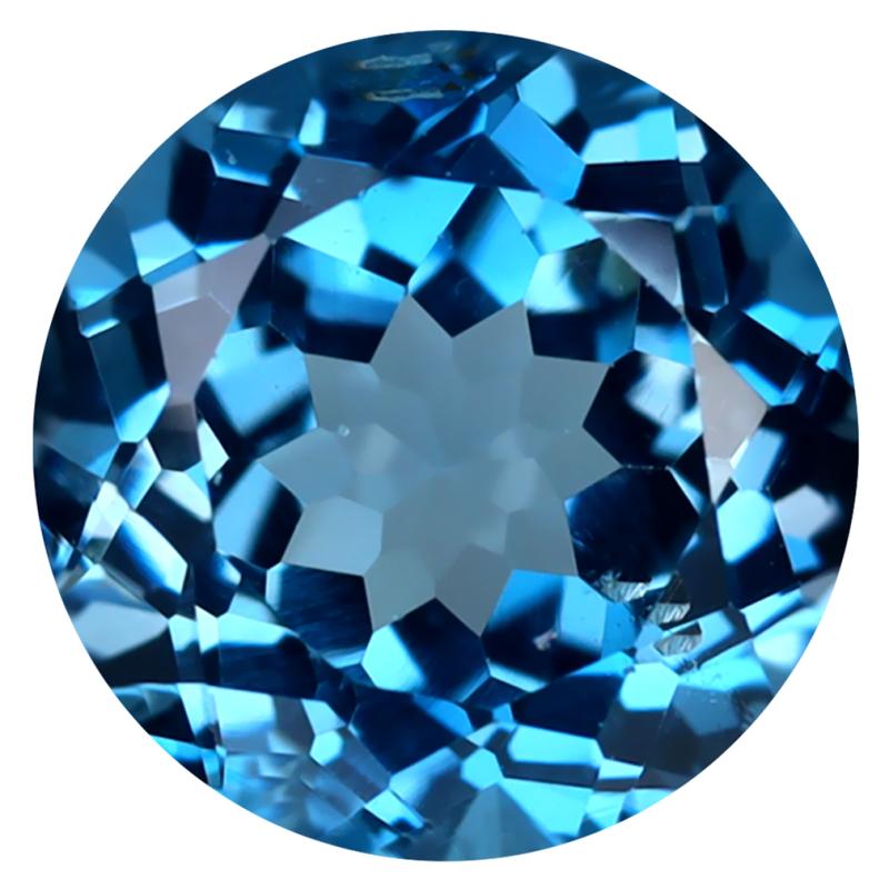 4.53 ct Outstanding Round (10 x 10 mm) Heated Brazil London Blue Topaz Loose Gemstone