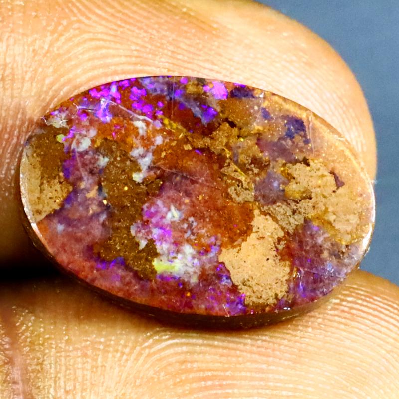 8.72 ct Best Fancy Shape (18 x 12 mm) Multi Color Australian Koroit Boulder Opal Natural Loose Gemstone