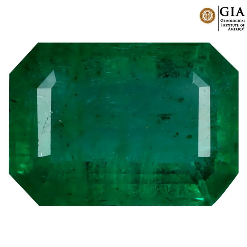 GIA CERTIFIED 6.05 ct MESMERIZING OCTAGON CUT (14 X 10 MM) COLOMBIA EMERALD LOOSE STONE