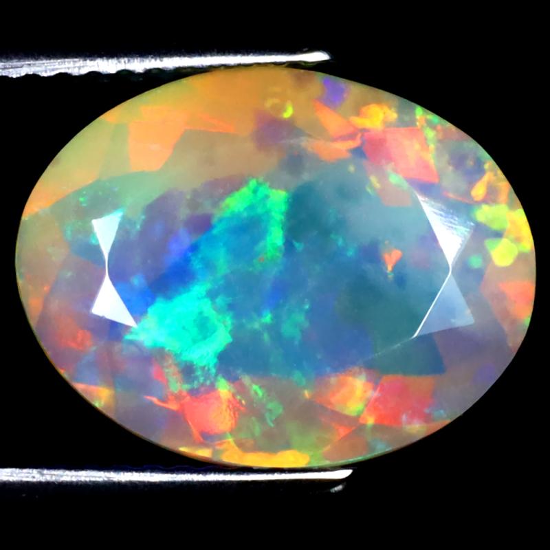 4.43 ct Terrific Oval (14 x 11 mm) Un-Heated Ethiopia Rainbow Opal Loose Gemstone